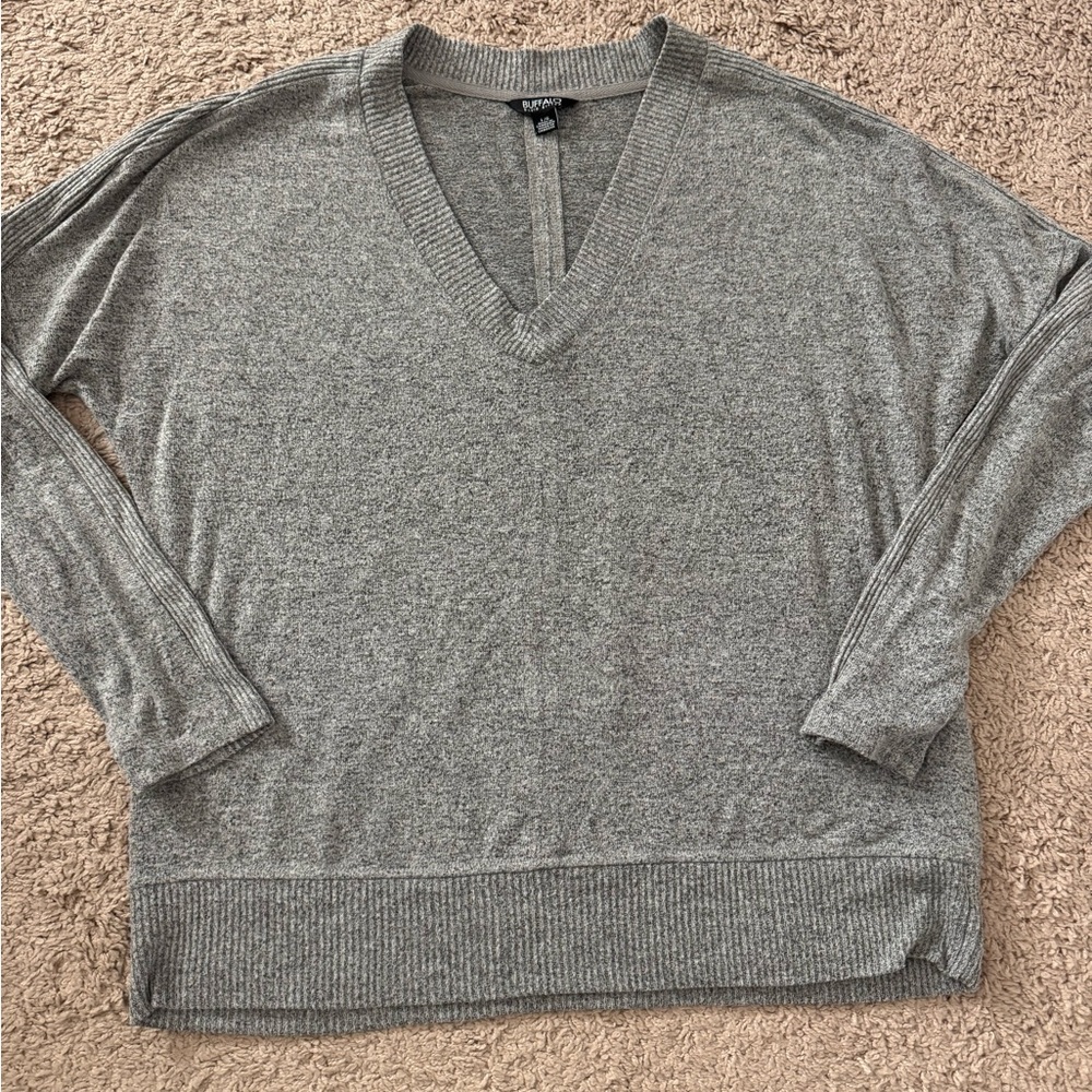 Buffalo David Bitton Gray V-Neck Sweater